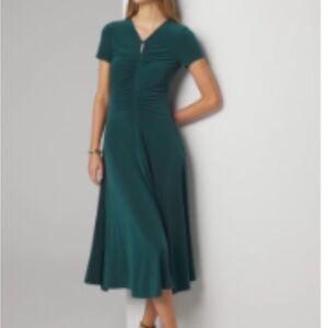 Elegant Teal Ruched Dress